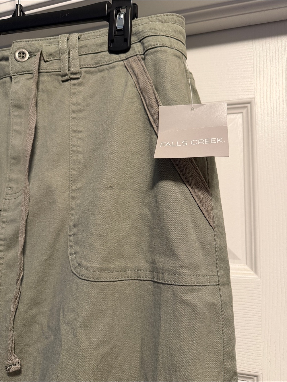 Falls Creek Sage Green Drawstring Utility Midi Skirt - Picture 2 of 3